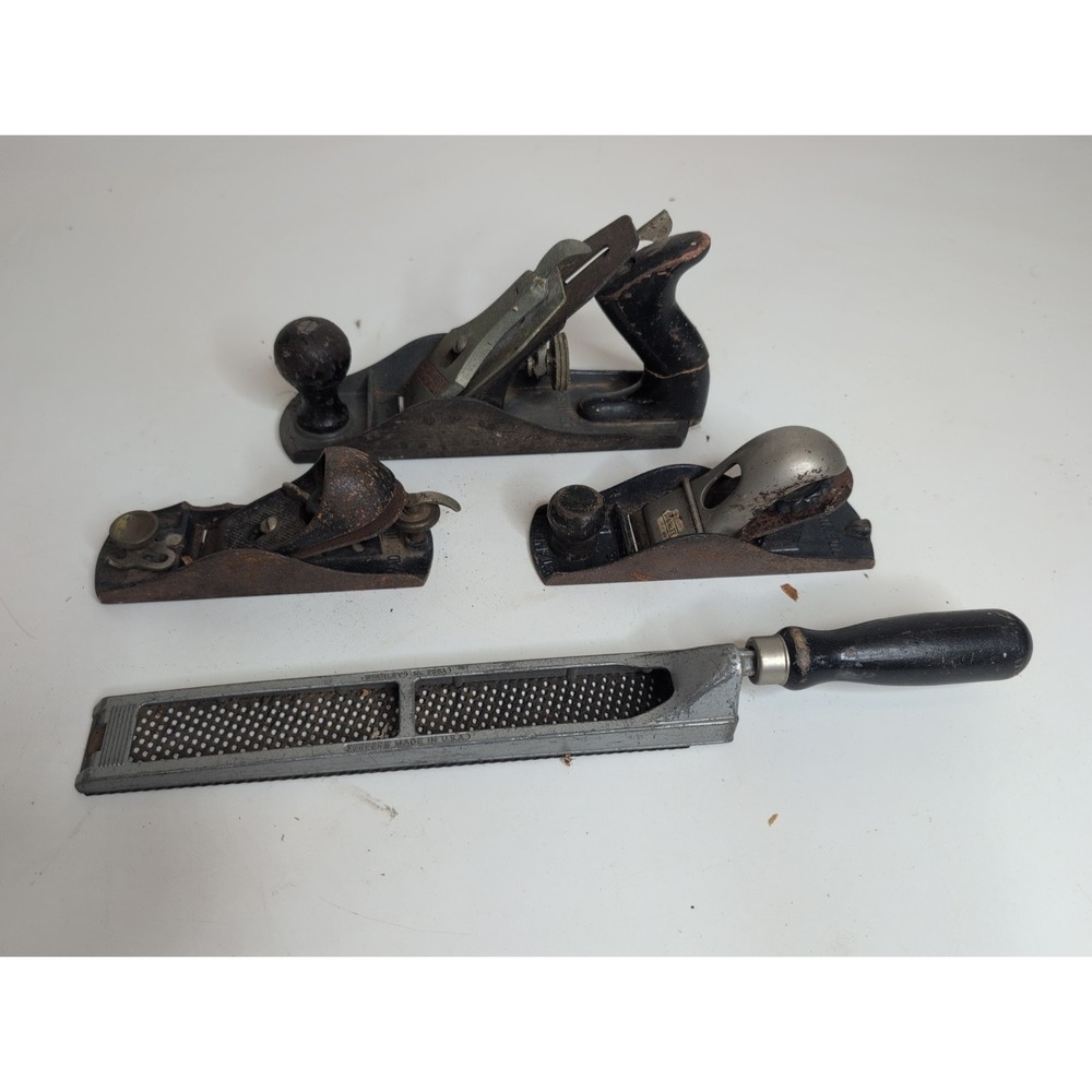 Lot Of 4 Vintage Wood Planes Stanley 110, 295A, Handyman H1204
